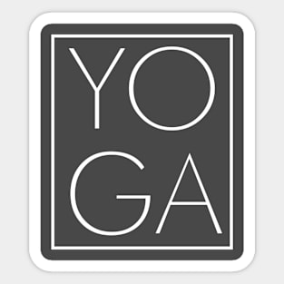 Simple Yoga Square White Sticker